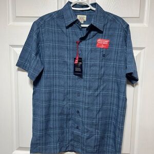 NWT Hudson River Heritage Classics Men's Shirt S Glacier Blue Short Sleeve